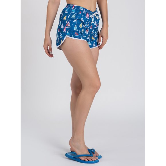 Short Feminino Slim Barco Azul