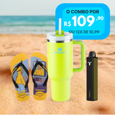 Pacote Divertido: Ignite V35 Vape Banana Ice + Copo Quencher 2.0 Stanley + Chinelo Havaianas Simpsons