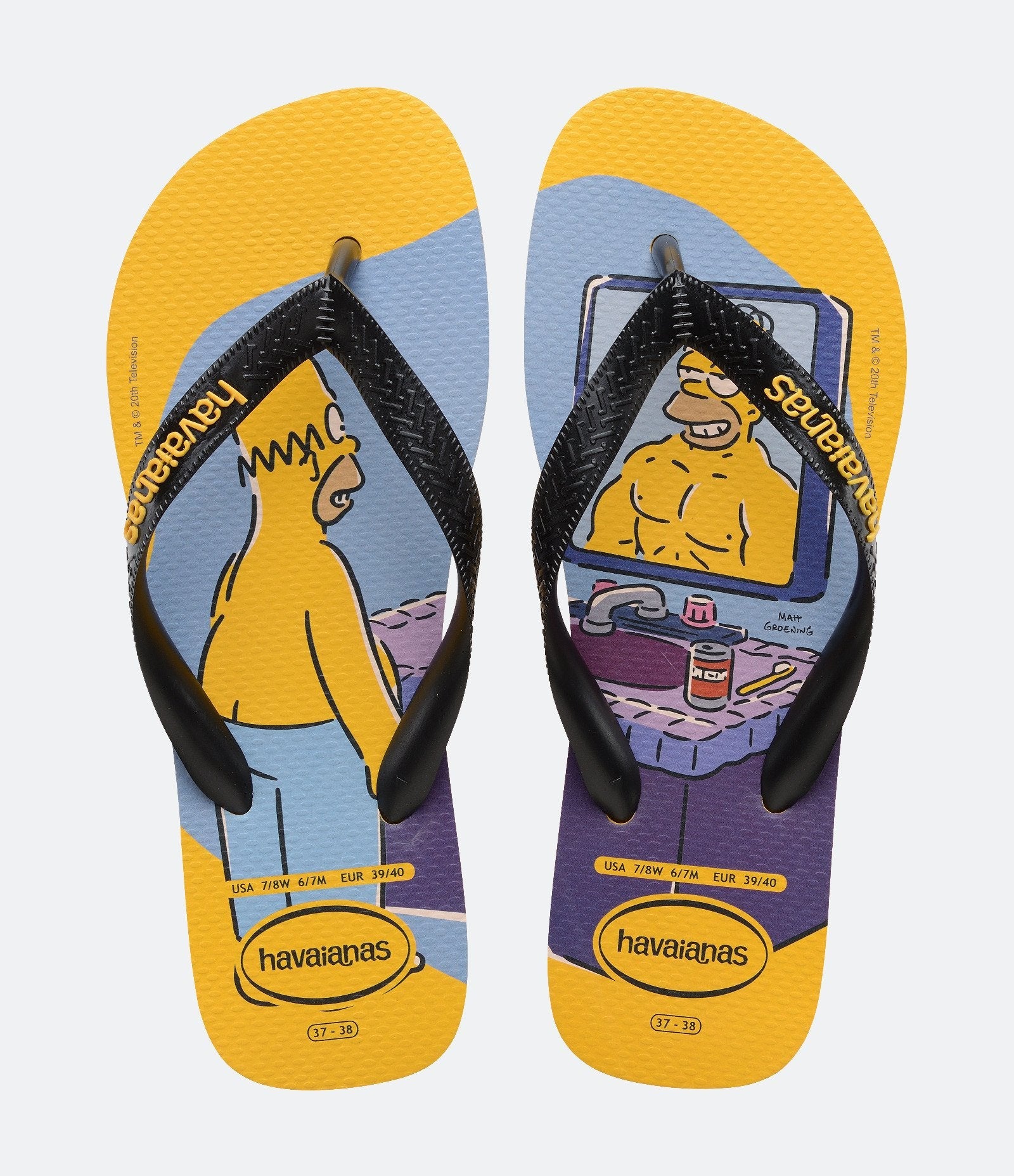 Chinelo Havaianas com Estampa The Simpsons Amarelo