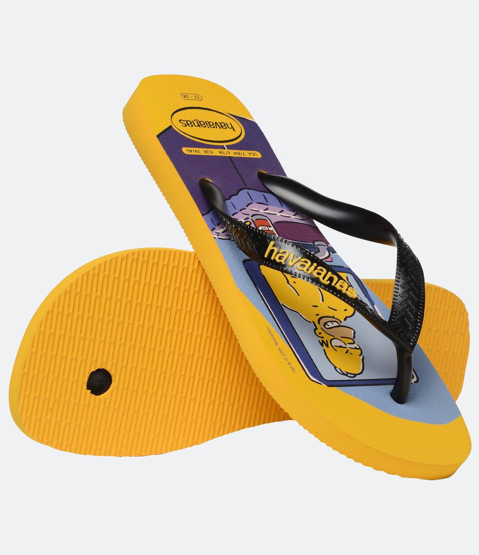 Chinelo Havaianas com Estampa The Simpsons Amarelo