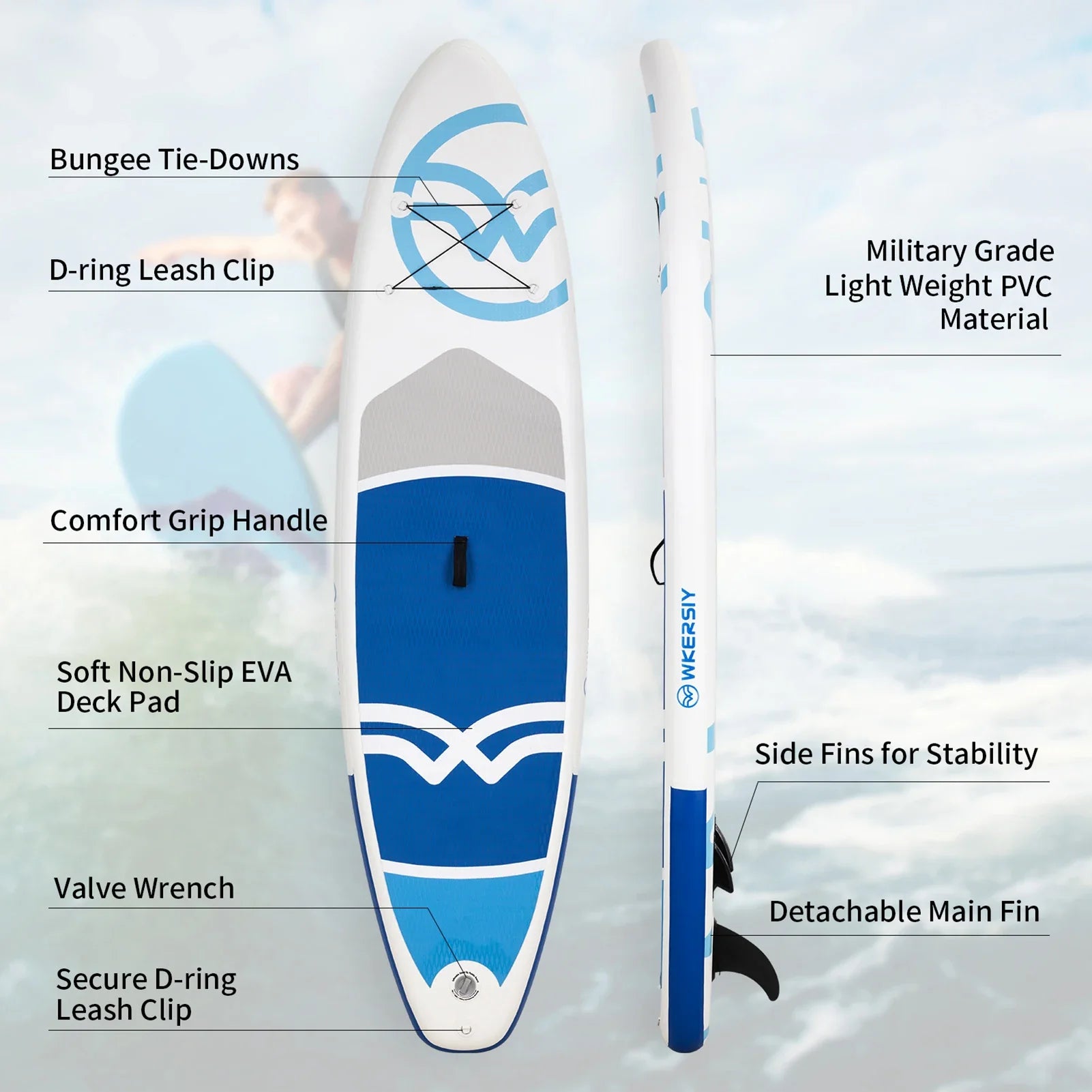 Prancha Inflável de Stand Up Paddle com Acessórios - Ideal para Jovens e Adultos