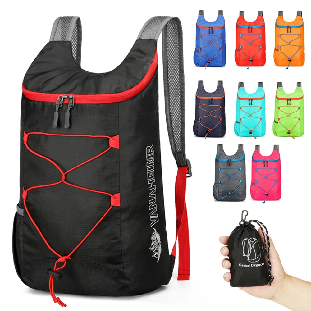 Mochila Dobrável Portátil 10L - Resistente à Água para Montanhismo, Ciclismo, Viagem e Acampamento