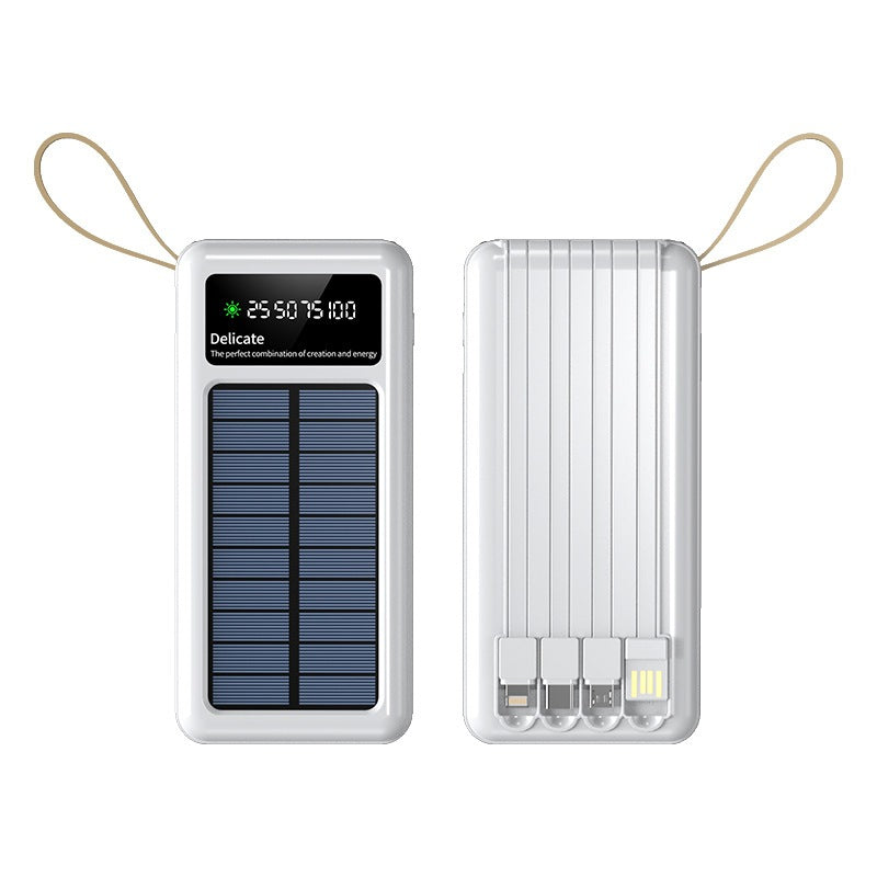 Carregador Portátil Power Bank Solar 10.000mah  Com cabos 5 Em1 LED lanterna