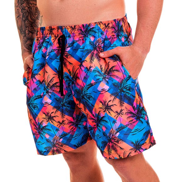 Short Slim Hawaii Azul